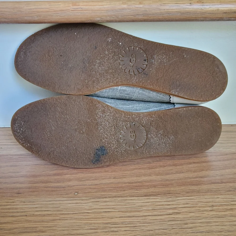 UGG Gray Canvas and Leather Flats - Picture 11 of 12